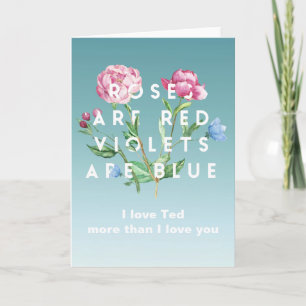 Roses sont rouges Violets sont bleus   Carte de vo