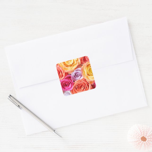 Roses Square Sticker (Envelope)