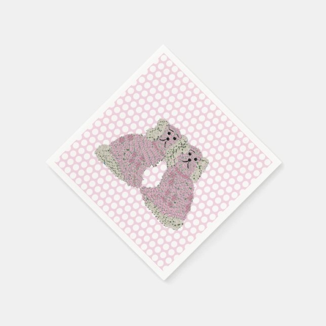 Roses Staffordshire Dogs Magnolia Napkin (Corner)