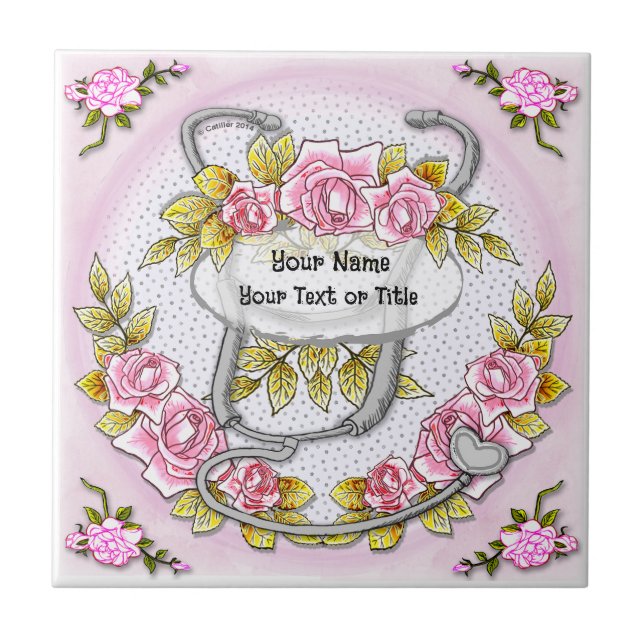 Roses Stethoscope Tile (Front)