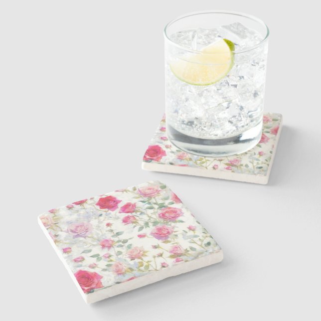 Roses Stone Coaster (Side)