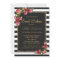 Roses Stripes and Gold Sweet 16 Invitations