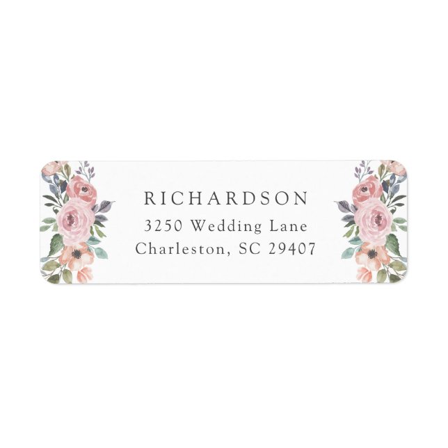 Roses subtils d'aquarelle | Mariage romantique (Devant)