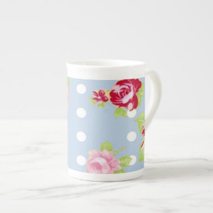 Roses sur l'os bleu Chine Mug