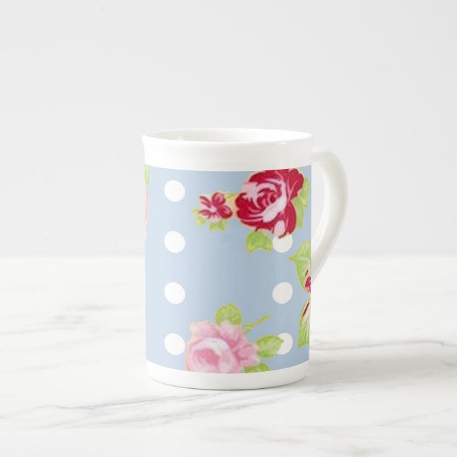 Roses sur l'os bleu Chine Mug (Devant droit)