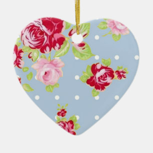 Roses Sur Ornement Bleu