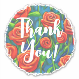 Roses Thank You Sticker