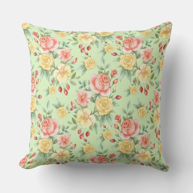 Roses Throw Pillow (Front)