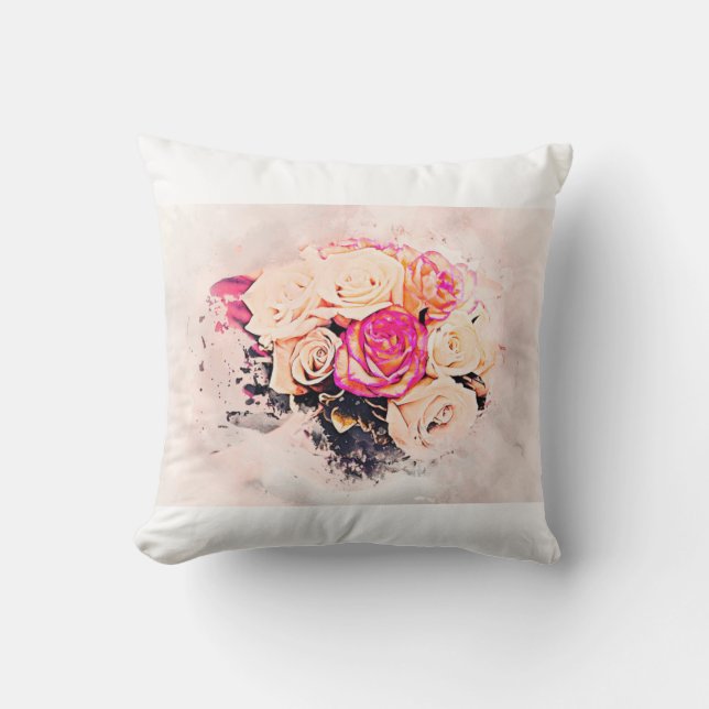 Roses throw pillow. throw pillow (Front)