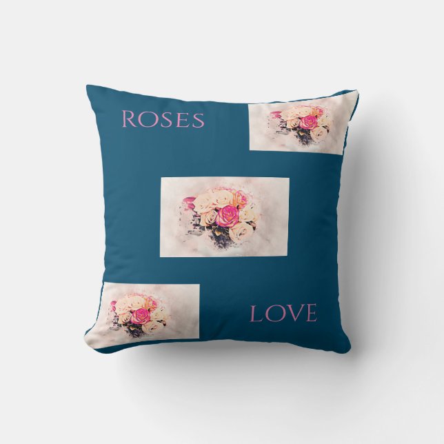 Roses throw pillow. throw pillow (Front)