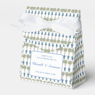 Roses Topiary Blue and White Ginger Jar Favor Box