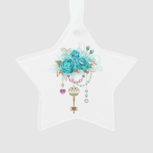 Roses turquoise avec touches