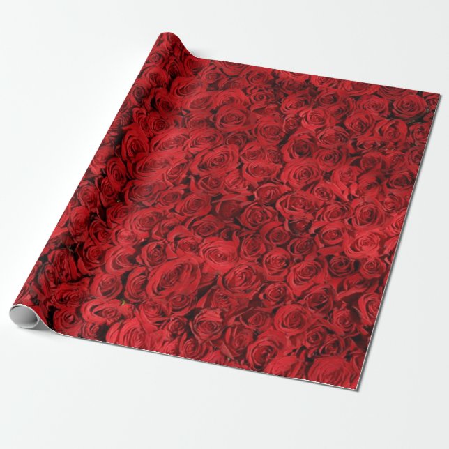Roses Valentine Wrapping Paper (Unrolled)