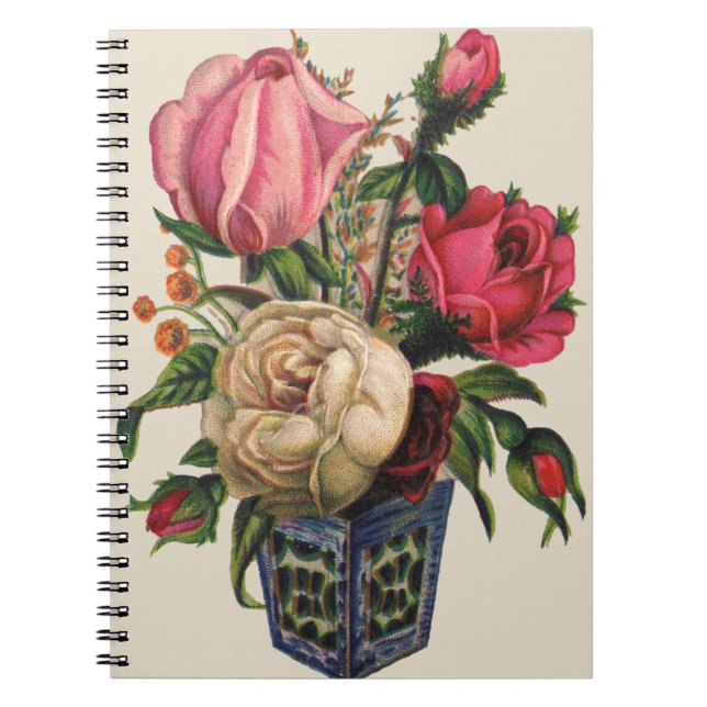 Roses Victorian flower floral rose bouquet Notebook (Front)