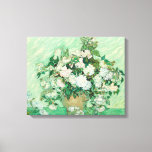 Roses | Vincent Van Gogh Canvas Print<br><div class="desc">Roses (1890) by Dutch post-impressionist artist Vincent Van Gogh. Original work is an oil on canvas painting depicting a still life of white roses against a light green background. 

Use the design tools to add custom text or personalize the image.</div>