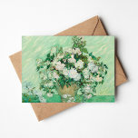 Roses | Vincent van Gogh Card<br><div class="desc">Roses (1890) by Dutch post-impressionist artist Vincent Van Gogh. Original work is an oil on canvas painting depicting a still life of white roses against a light green background.
Use the design tools to add custom text or personalize the image.</div>