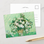 Roses | Vincent van Gogh Postcard<br><div class="desc">Roses (1890) by Dutch post-impressionist artist Vincent Van Gogh. Original work is an oil on canvas painting depicting a still life of white roses against a light green background. 

Use the design tools to add custom text or personalize the image.</div>