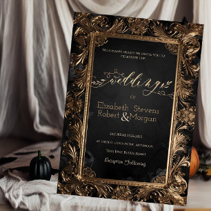 Roses Vintage Frame Gothic  Wedding Invitation