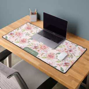 Roses vintages roses avec motif feuille vert