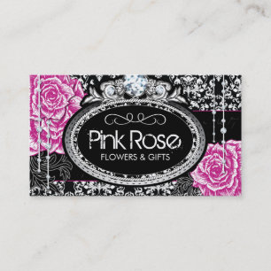 Roses vintages sur des cartes de visite de damassé
