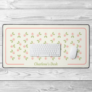 Roses Watercolor - Alicia's Red-Pink Desk Mat