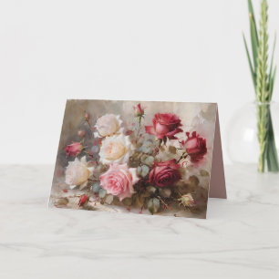 Roses Watercolor Blank Customizable Card