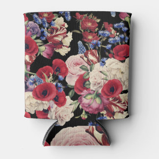 Roses Watercolor: Seamless Floral Pattern Can Cooler
