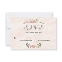 Roses Watercolor Wedding RSVP Card