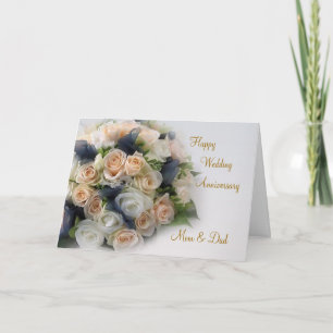 Roses, Wedding Anniversary Card for Mom and Dad