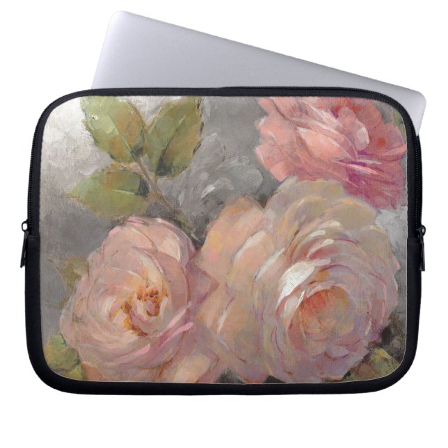 Roses with Grey Laptop Sleeve (Front)