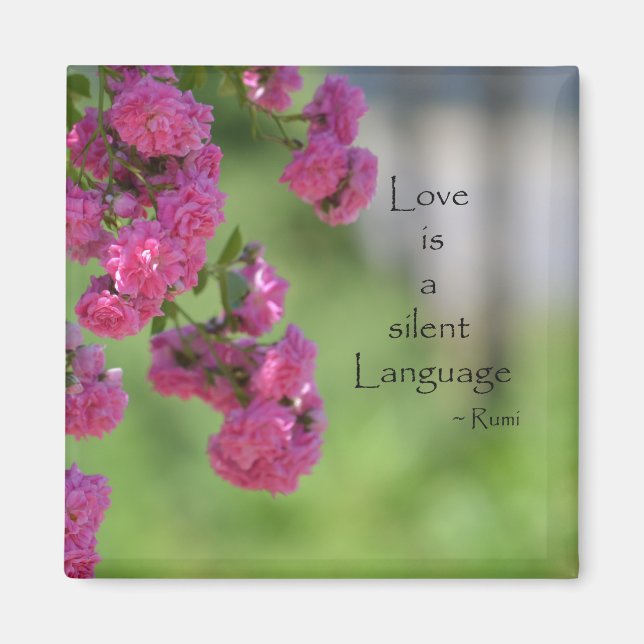 Roses with Love Quote Magnet (Front)
