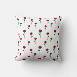 Roses with stem romantic Valentine's Day design Throw Pillow