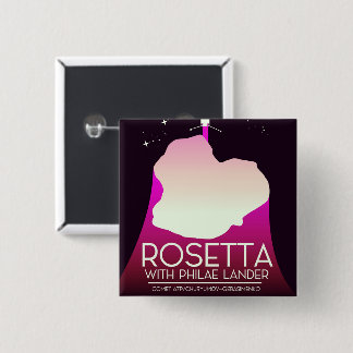Rosetta & Philae Lander Space Art. 2 Inch Square Button