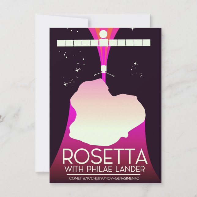 Rosetta & Philae Lander Space Art. Invitation (Back)