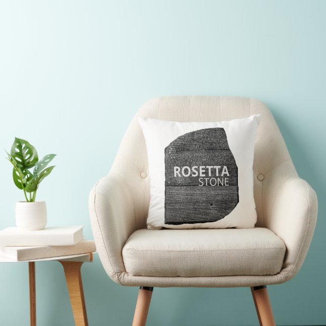 Rosetta Stone: Ancient Egyptian Hieroglyph Throw Pillow (Chair)