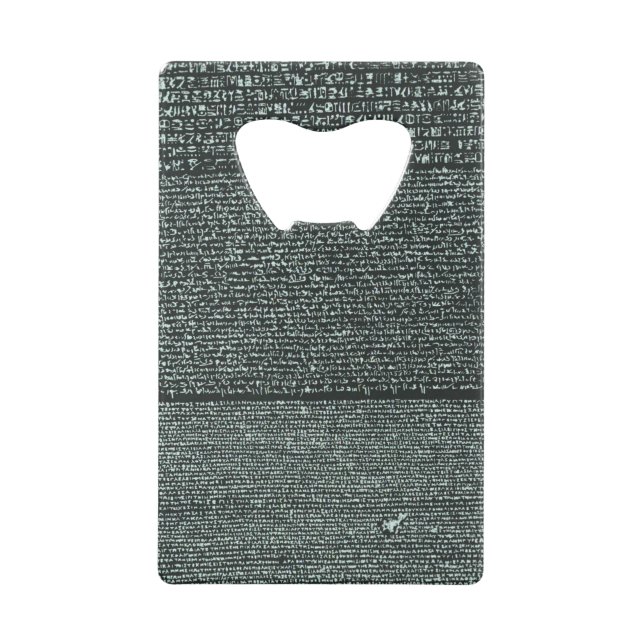 Rosetta Stone Ancient Egyptian hieroglyphs Credit Card Bottle Opener (Back)