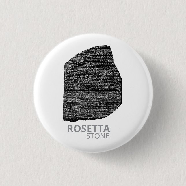 Rosetta Stone: Hieroglyph Ancient Egypt Language 1 Inch Round Button (Front)