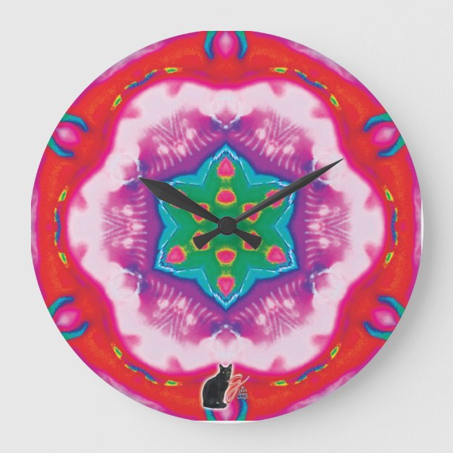 Rosette Kaleidoscope Large Clock (Front)