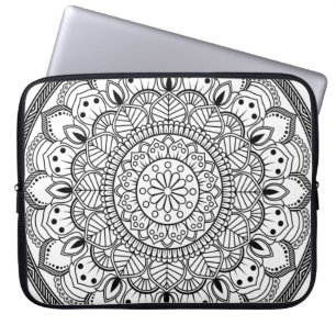Rosette mandala ornament wallpaper laptop sleeve