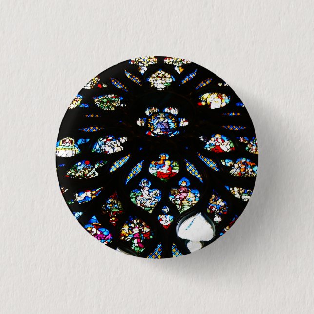 Rosette of Notre-Dame, Paris 1 Inch Round Button (Front)
