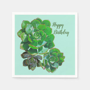 Rosette Succulents Paper Napkins