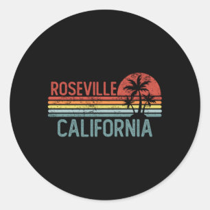 Roseville California Usa City Trip Home Roots Classic Round Sticker