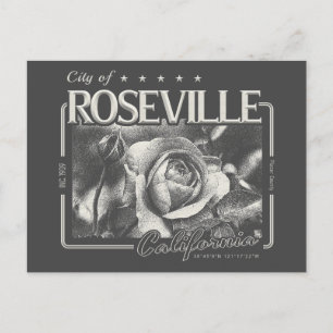 ROSEVILLE CALIFORNIA VINTAGE - CITY OF ROSEVILLE POSTCARD
