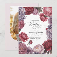 Rosewood and Dusty Lavender Floral Wedding Photo