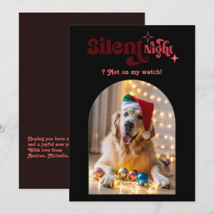 Rosewood Mahogany Retro Pet Dog Christmas Photo Holiday Card