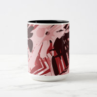 Rosewood Rhythm — Blush & Burgundy Abstract Mug