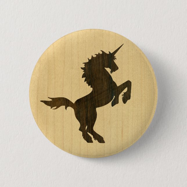 Rosewood Unicorn 2 Inch Round Button (Front)