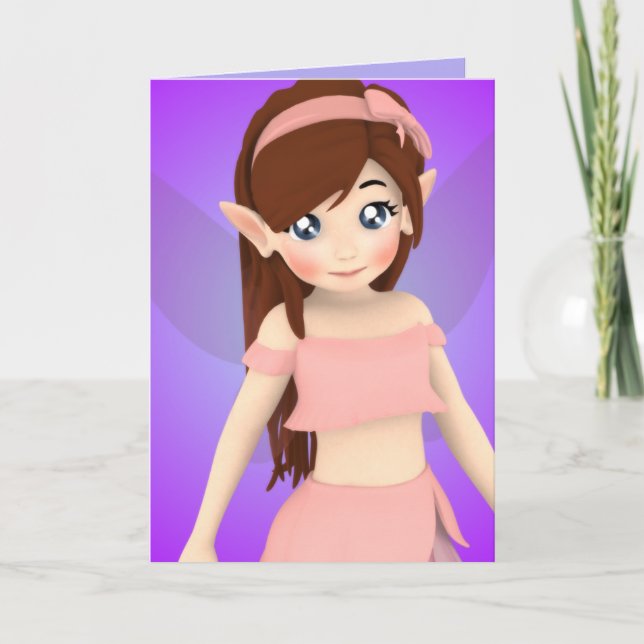 Rosey Cheek Anime Fairy Carte d'anniversaire (Devant)