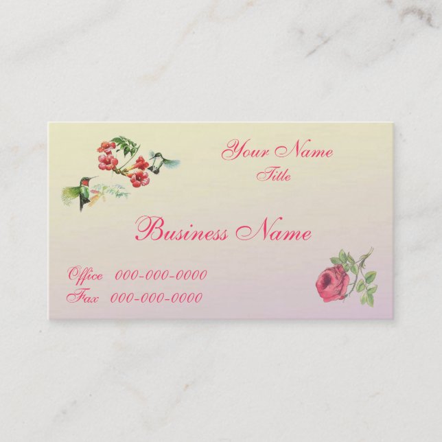 Rosey Hummer Vintage Business Card (Front)