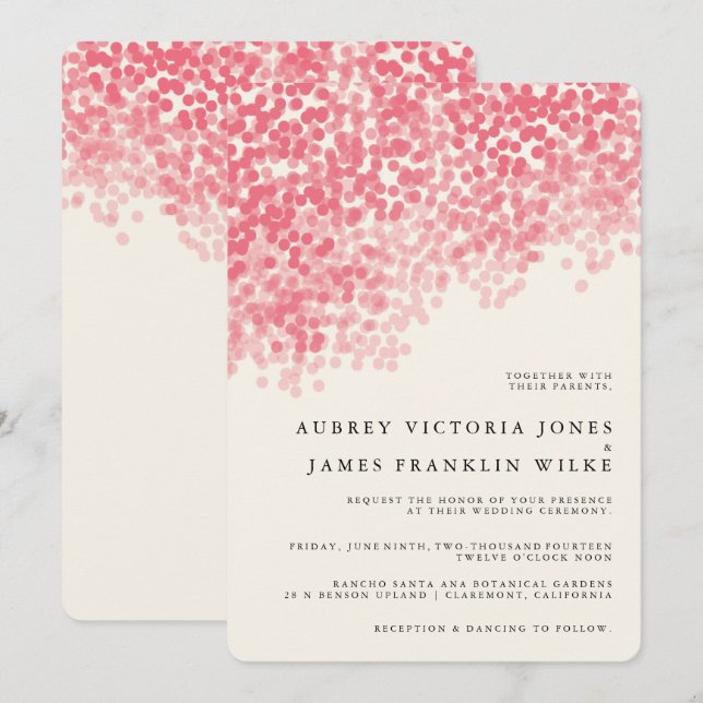 Rosey Light Shower | Rustic Wedding Invitations (Front/Back)